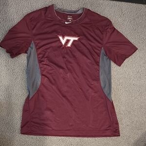 Nike Burgundy and Gray Sports Tee